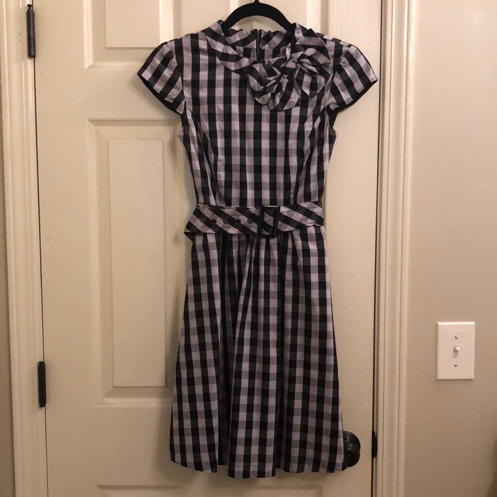 Kenzie grey and black plaid dress, size 2
